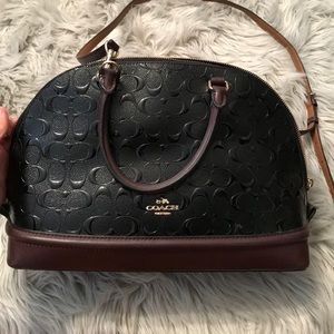 Coach Sierra Signature Oxblood & Black Purse